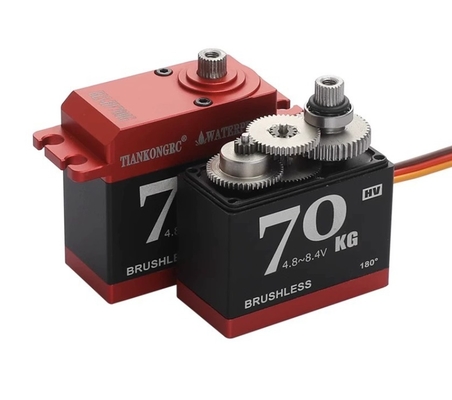 TIANKONGRC BLS-HV70MG 70KG Brushless Servo High Torque Digital RC Servo Motor Waterproof All-Metal High Voltage 4.8~8.4V 180° Control Angle Steering Servo Motor For 1:8 1:10 RC Car